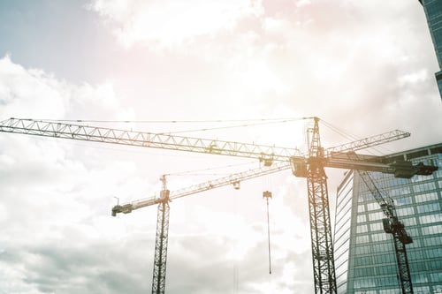 construction cranes silhouettes
